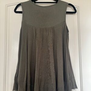 Anthropologie Liberty Garden green swing top petite XS